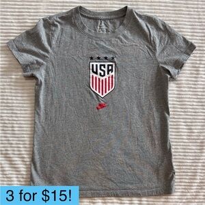 Nike USA Short Sleeve T-Shirt The Nike Tee Team USA Swoosh Gray Stars Stripes M
